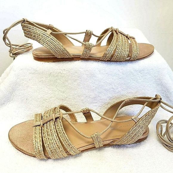 Pour la Victoire Shoes - Pour La Victoire Lora Lace Up Raffia Sandals 8 NEW